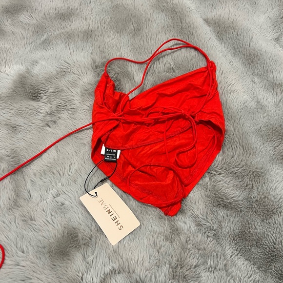 Red crop halter top NWT 120 - Picture 2 of 2